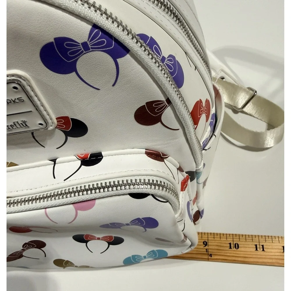 DISNEY PARKS Loungefly‎ Mini Backpack - Minnie Mouse Ears White - Size 10x9